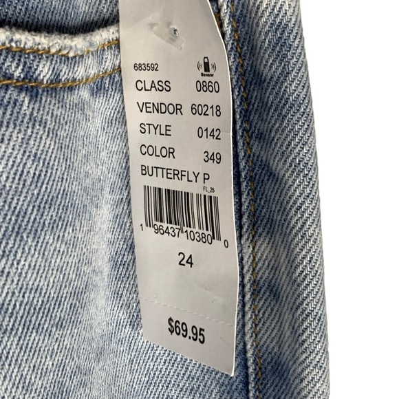 PacSun Eco Butterfly Dad Jean High Rise Straight Leg Button Fly Light Wash Sz 24 - Picture 6 of 13